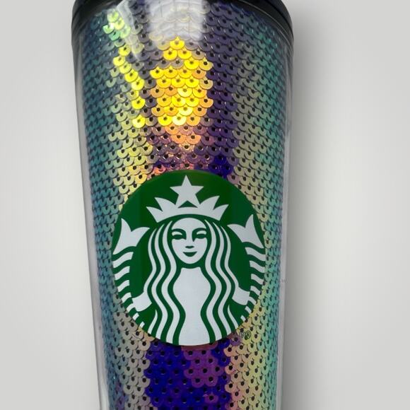 Starbucks 2020 Holiday Limited Edition Glitter Sequin Ombre Cold Cup Tumbler 24o - Picture 2 of 4
